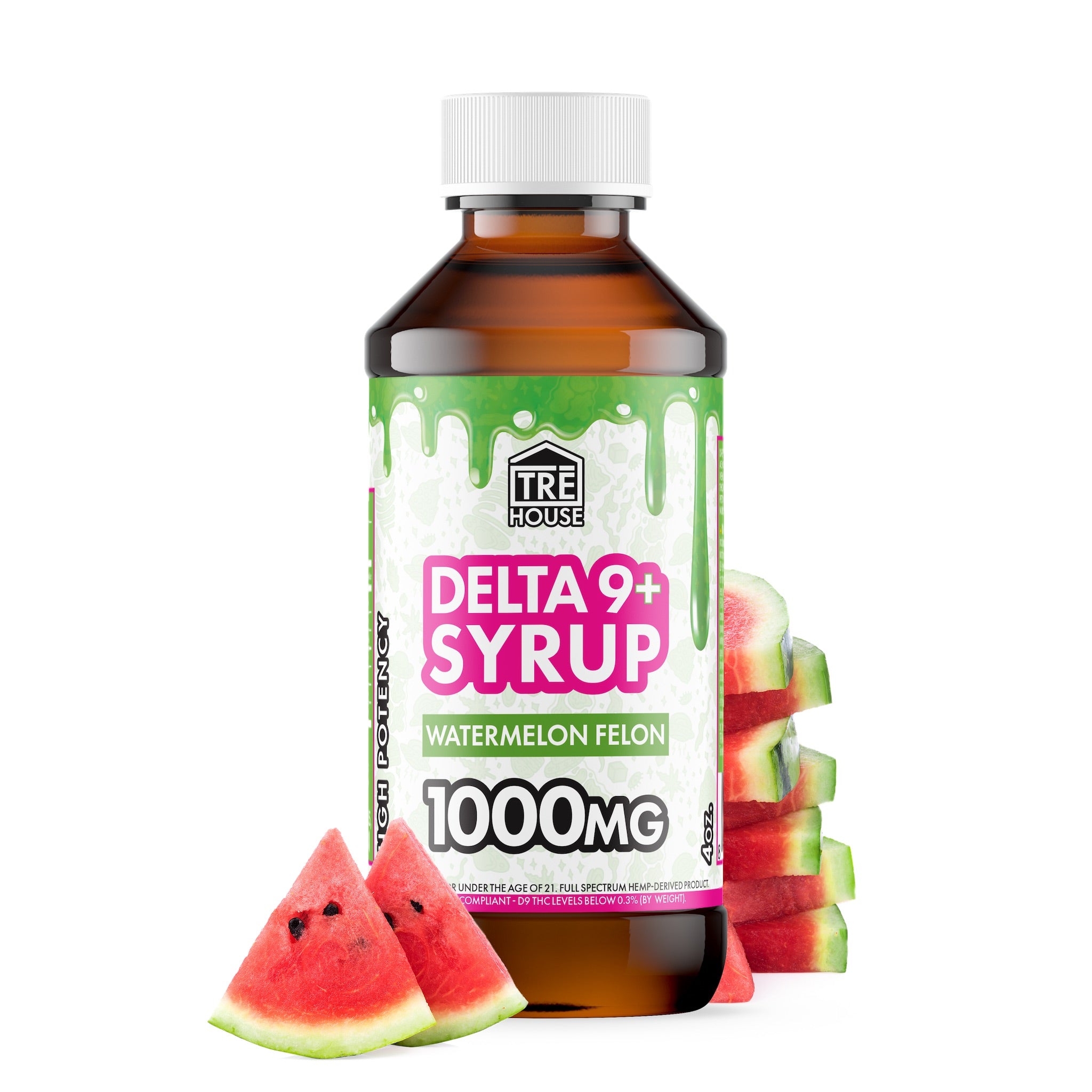 Tre House Delta 8 + 9 Watermelon Felon Syrup – 1000mg